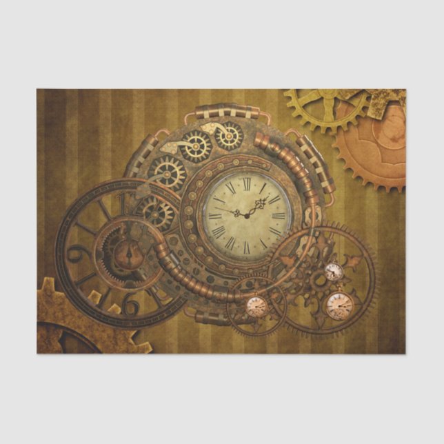 Papel De Seda Diseño maravilloso del steampunk (Anverso)