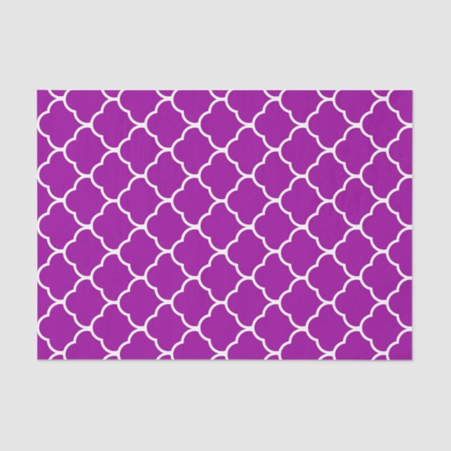 Papel De Seda Diseño marroquí morado elegante (Anverso)