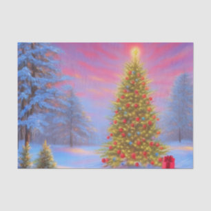 Papel De Seda Diseño matutino de Navidades brillantes y alegres