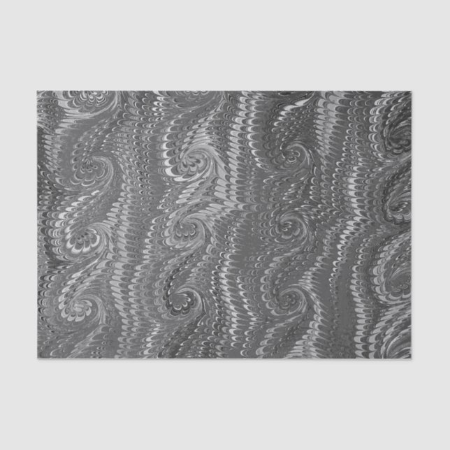 Papel De Seda Diseño Moderno Resumen Gris Swirl Marble Pattern (Anverso)