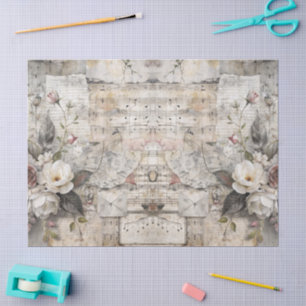Papel De Seda Diseño musical de chapa floral victoriana vintage