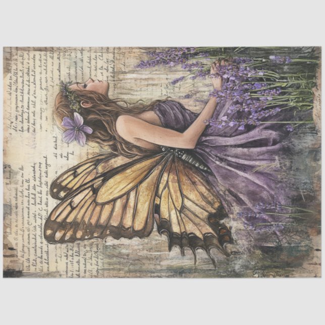 Papel De Seda Diseño Mystical Lavender Fairy Series #8 (Anverso)