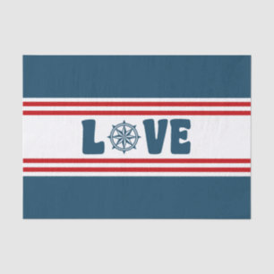 Papel De Seda Diseño náutico de amor