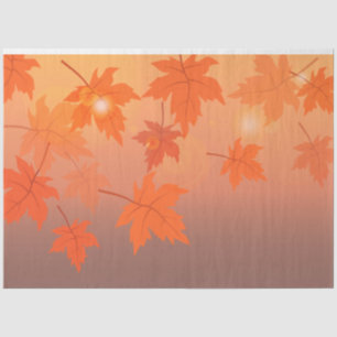 Papel De Seda Diseño otoñal con hojas de arce y efecto bokeh