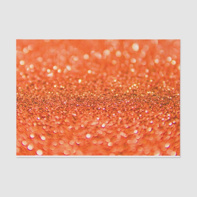 Papel De Seda Diseño Purpurina Naranja Tangerina (Anverso)