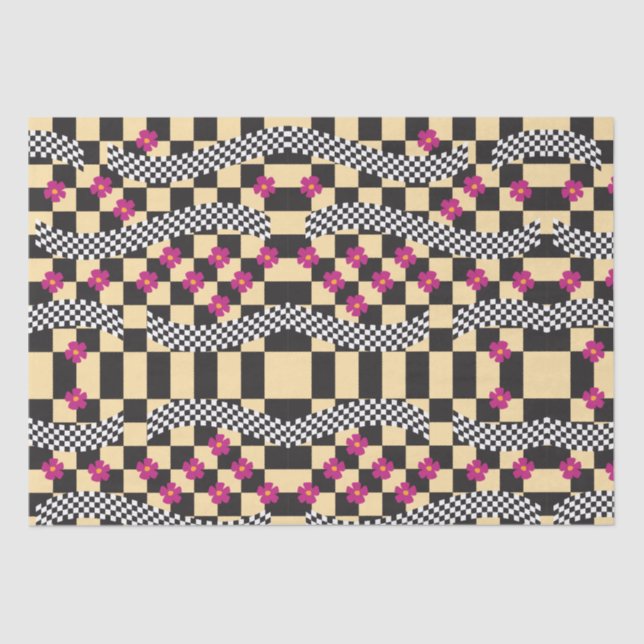 Papel De Seda Diseño retro de tablero de anuncios (Anverso)