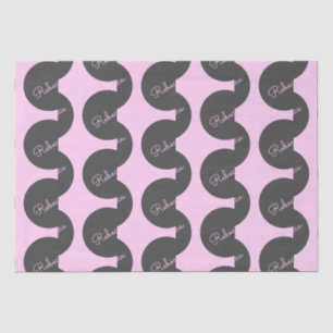 Papel De Seda Diseño retro-moderno de puntos de polka rosa y gri