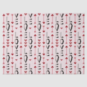 Papel De Seda Diseño Romántico de Flecha, Corazón y Amor