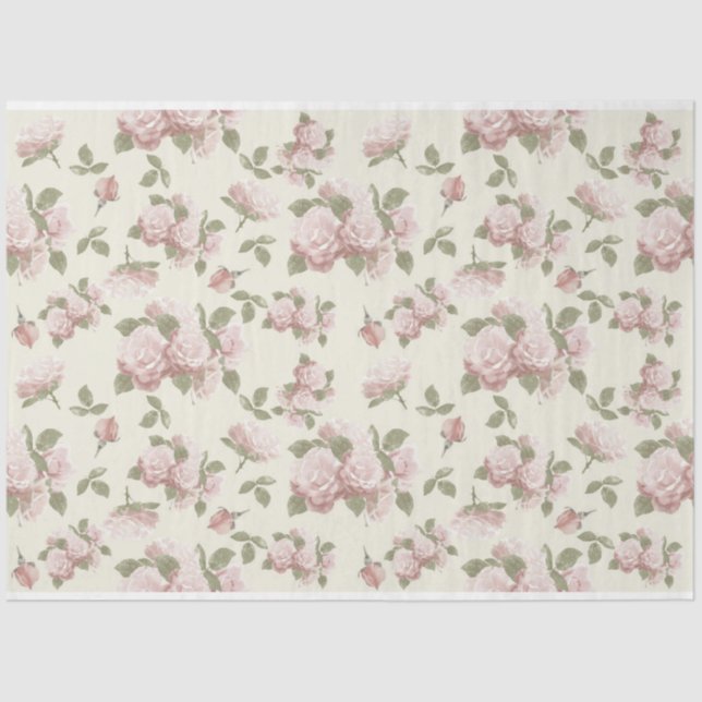 Papel De Seda Diseño Scrappy Pink Floral Series 6 (Anverso)
