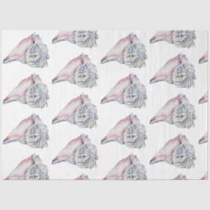 Papel De Seda Diseño Serie 15 de Conchas de Mar con Acuarela Sub