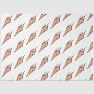 Papel De Seda Diseño Serie 30 de Conchas de Aquarela Submarina