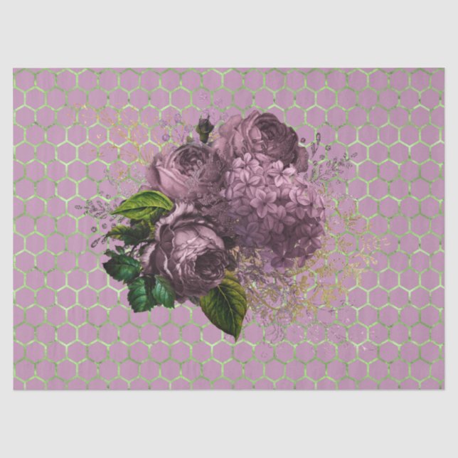 Papel De Seda Diseño Serie Abeja Jardín de Té 37 (Anverso)