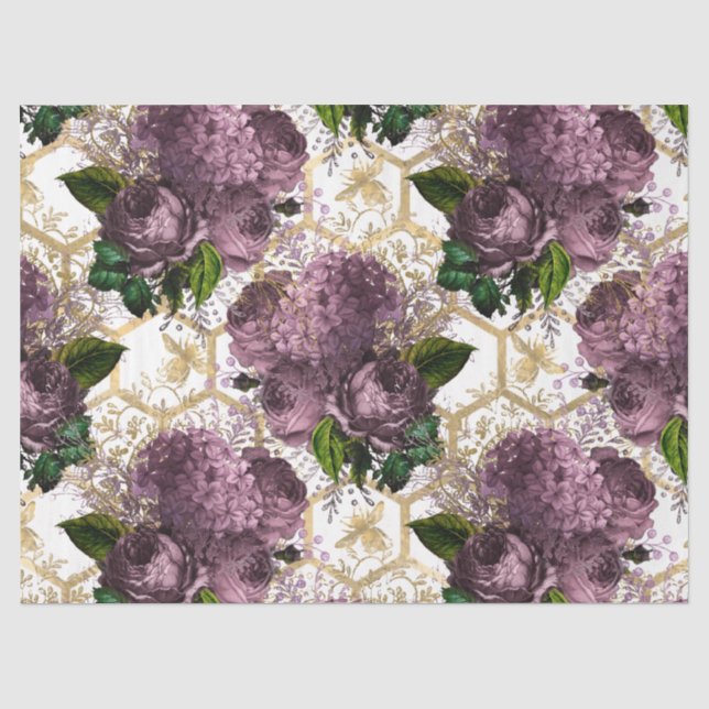 Papel De Seda Diseño Serie Abeja Jardín de Té 41 (Anverso)