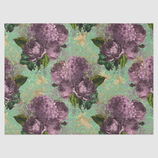 Papel De Seda Diseño Serie Abeja Jardín de Té 46 (Anverso)