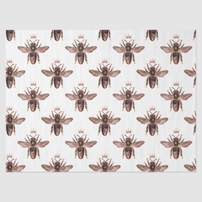 Papel de seda Diseño Serie Abeja Oro Rosa 6 (Anverso)