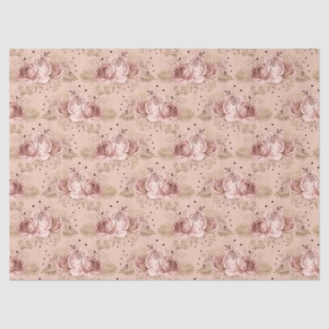 Papel de seda Diseño Serie Abeja Oro Rosa 8 (Anverso)