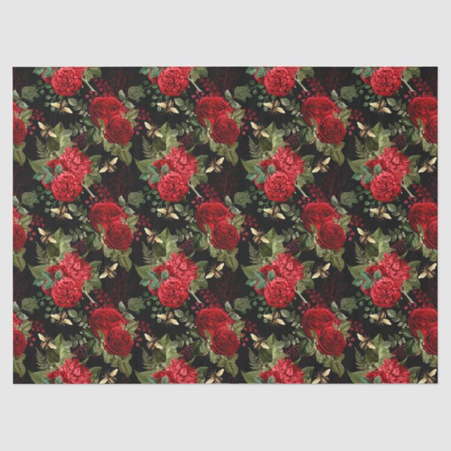 Papel de seda Diseño Serie Abeja Rosa Roja 18 (Anverso)