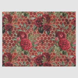 Papel De Seda Diseño Serie Abeja Rosa Roja 59