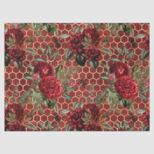 Papel De Seda Diseño Serie Abeja Rosa Roja 59