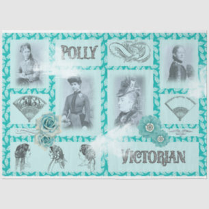 Papel De Seda Diseño Serie Azul Vintage 5