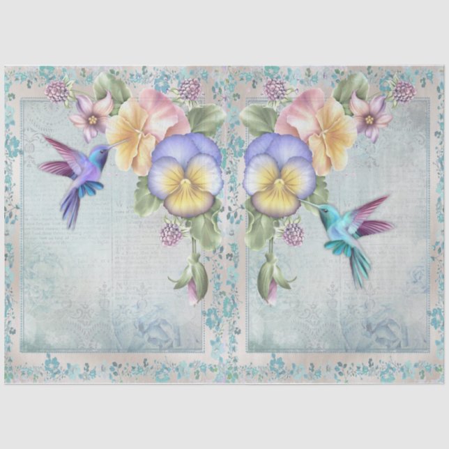 Papel De Seda Diseño Serie Colibríes 1 (Anverso)