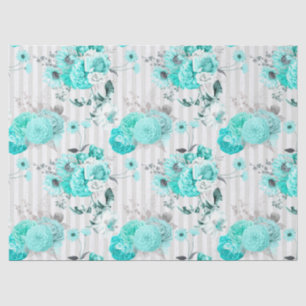 Papel de seda Diseño Serie Floral Turquesa 8
