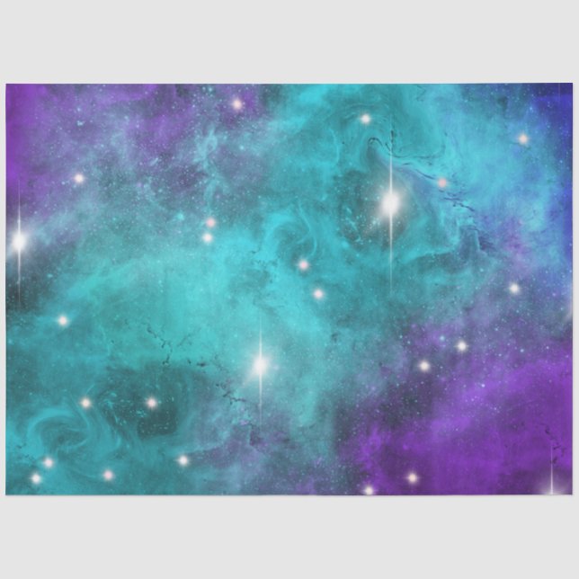 Papel de seda Diseño Serie Galaxia Azul 3 (Anverso)