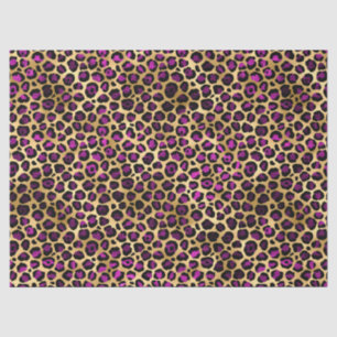 Papel De Seda Diseño serie leopardo morado y dorado 4