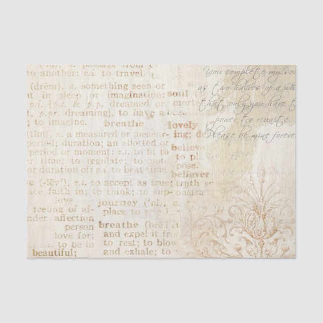 Papel De Seda Diseño Serie Pink Shabby Chic 3 (Anverso)