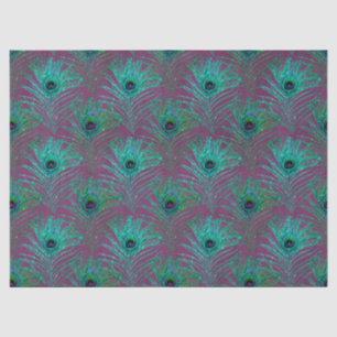 Papel De Seda Diseño Serie Pluma de Pavo Real Brillante 6