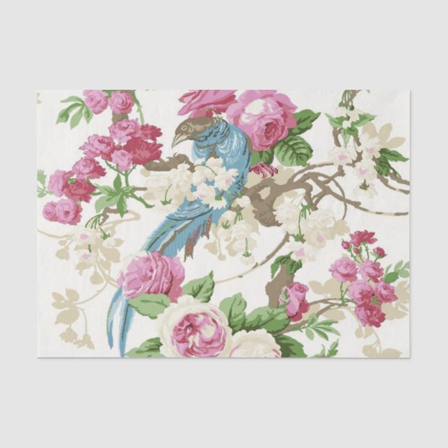 Papel De Seda Diseño Serie Rosa Shabby Chic 4 (Anverso)