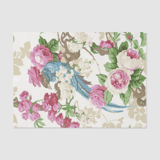Papel De Seda Diseño Serie Rosa Shabby Chic 5 (Anverso)
