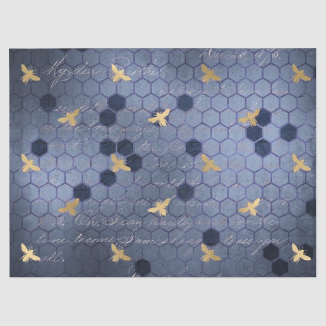 Papel de seda Diseño Serie The Blue Bee 12 (Anverso)