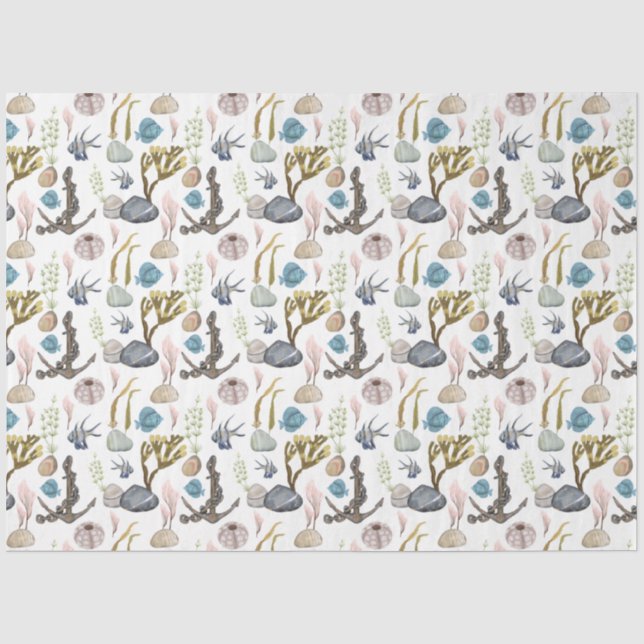 Papel de seda diseño serie vida marina 10 (Anverso)
