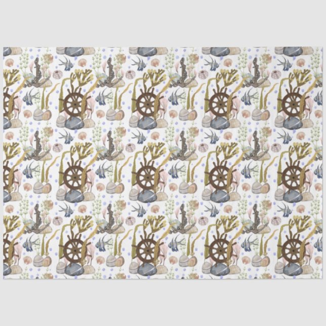 Papel de seda diseño serie vida marina 11 (Anverso)