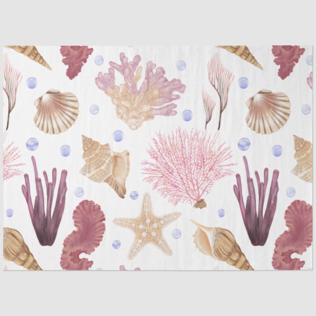 Papel de seda diseño serie vida marina 23 (Anverso)