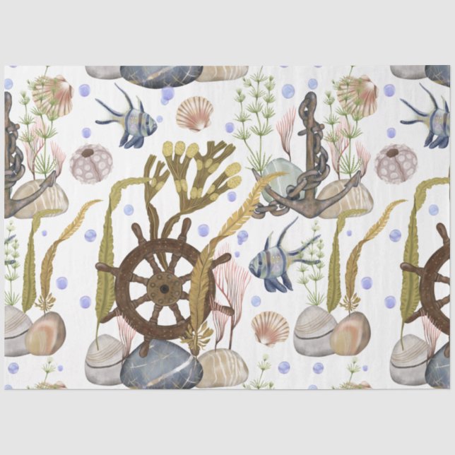 Papel de seda diseño serie vida marina 24 (Anverso)