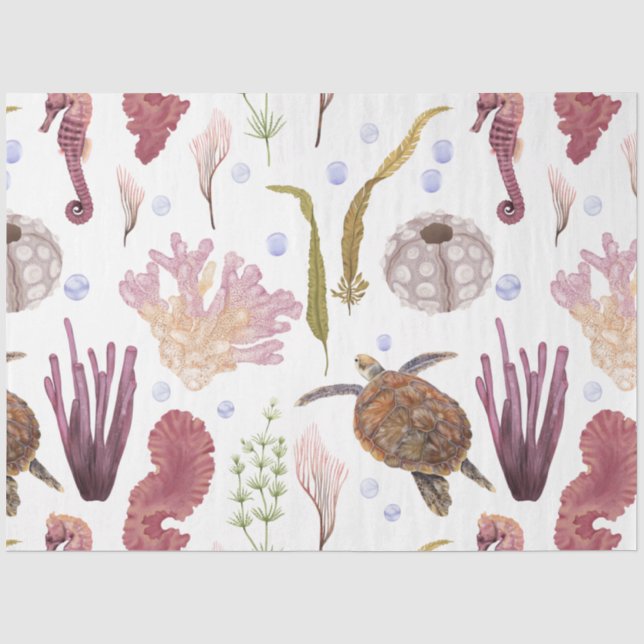 Papel de seda diseño serie vida marina 29 (Anverso)