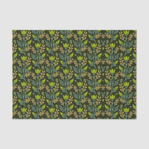 Papel De Seda Diseño sofisticado de patrón floral azul y beige