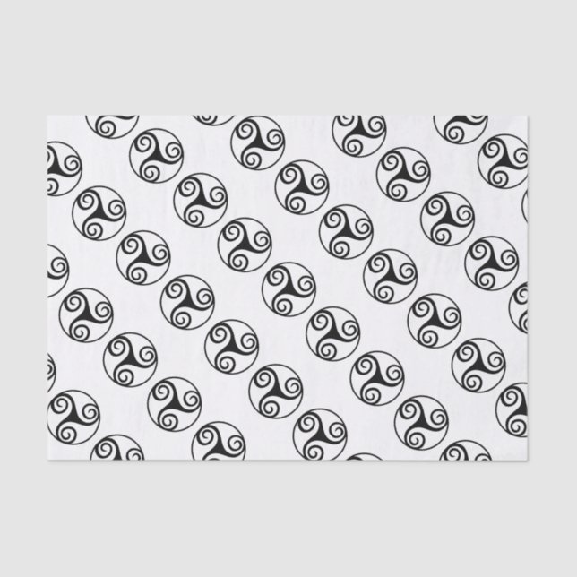 Papel De Seda Diseño tradicional de Triskele Celta (Anverso)