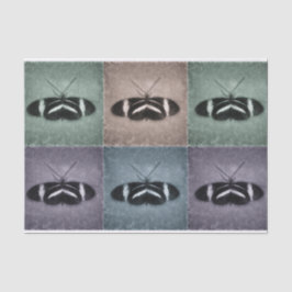 Papel De Seda Diseño verde morado azul mariposa vintage