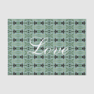 Papel De Seda Diseño Verde Y Floral verde azulado