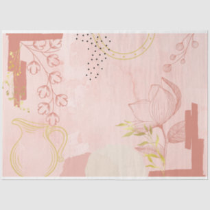 Papel De Seda Diseño Vintage Rosa y Dorado Serie Junk 9