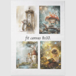 Papel De Seda Diseños de 4 cuentos decoupage para lienzo de 8 x 