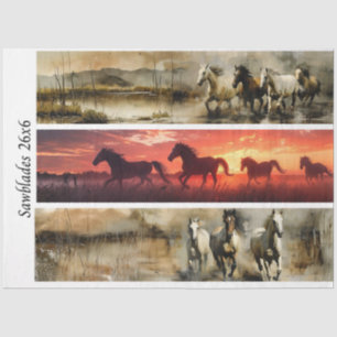 Papel De Seda Diseños de caballos decoupage, sierra de mano y le