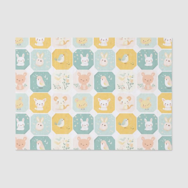 Papel De Seda Diseños de colección de animales Adorables (Anverso)
