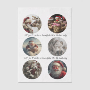 Papel De Seda Diseños de Navidad para Globo de Nieve de 3,5"
