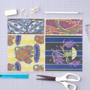 Papel De Seda Diseños florales vintage Émile-Allain Séguy