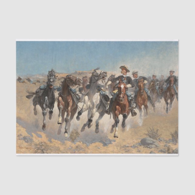Papel De Seda Dismounted the Fourth Troopers, Frederic Remington (Anverso)