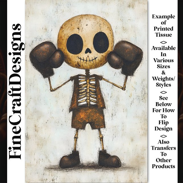 Papel De Seda Distressed Rustic Skeleton Boxer AJ5 Decoupage (Subido por el creador)